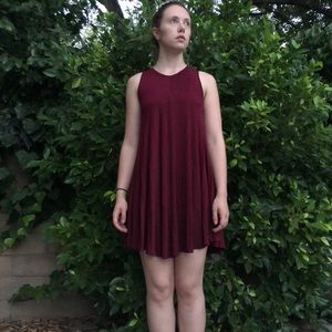 Burgundy Urban Outfitters comfy shift dress